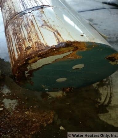 The bottom of this water heater had rusted quite a bit